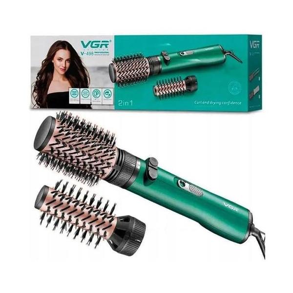 Vgr Personal Care VGR V-498 Hair Dryer Brush & Volumizer Hair Curler Straightener, Ceramic Coating, Professional Rotating Hot Air Styler, 2-in-1, Powerful 1200W Hot Air Brush