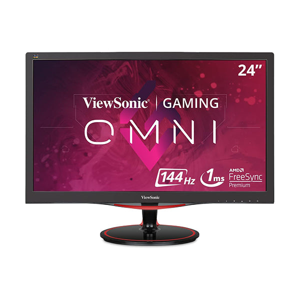 ViewSonic Video Black / Brand New / 1 Year ViewSonic OMNI VX2458-MHD, 24 Inch 1080p 1ms 144Hz Gaming Monitor with FreeSync Premium, Flicker-Free and Blue Light Filter, HDMI and DisplayPort
