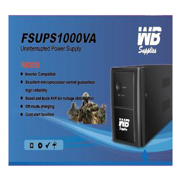 WB Supplies Electronics Accessories Black / Brand New WB UPS 1000VA