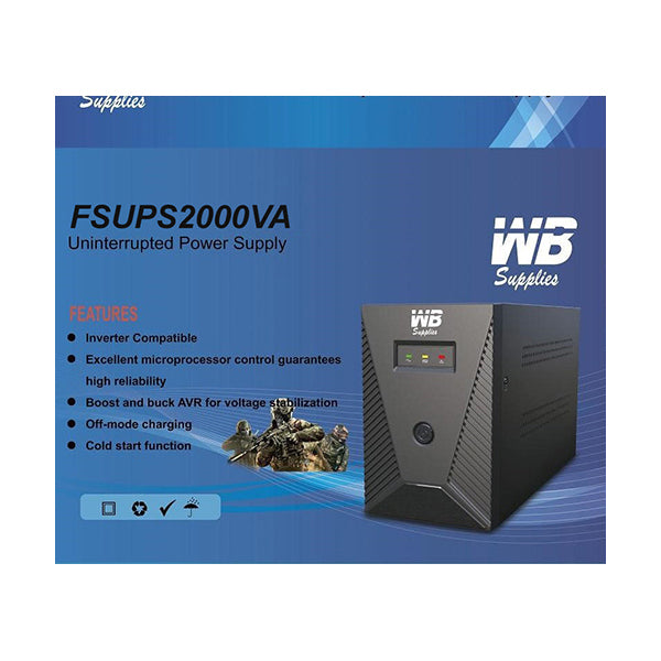 WB Supplies Electronics Accessories Black / Brand New WB UPS 2000VA