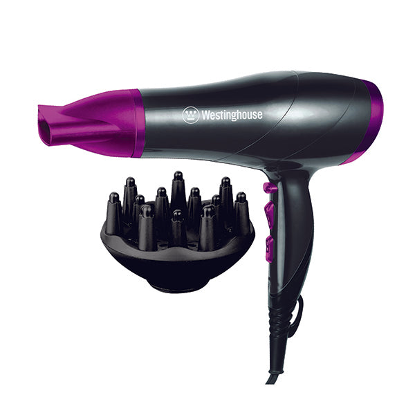 Westinghouse Personal Care Black / Brand New Westinghouse Ionic Hair Dryer with Adjustable Heat and Diffuser 2200 Watt - WH1125 - HC206