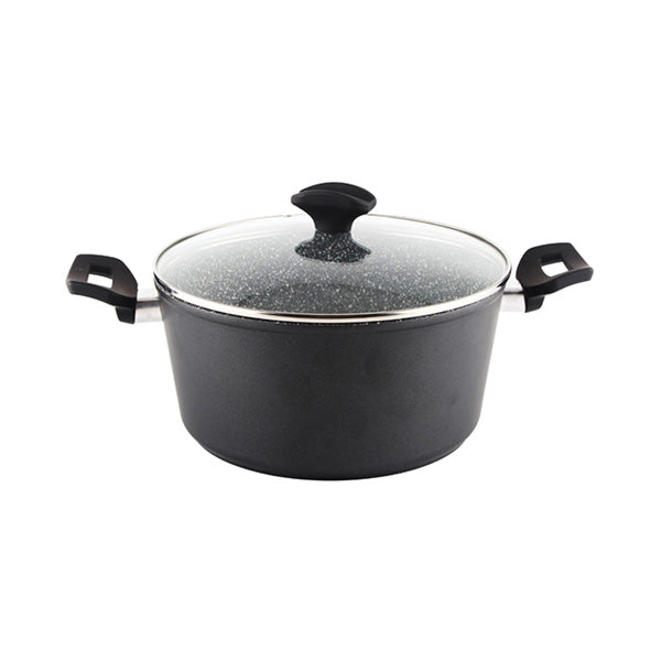 Zilan Kitchen & Dining Black / Brand New Zilan, Granite Saucepan 24Cm with Glass Lid Induction - ZLN3321