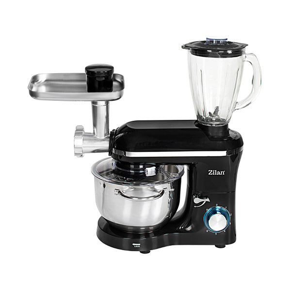 Zilan Kitchen & Dining Black/silver / Brand New / 1 Year Zilan, Multifunctional Stand Mixer with Blender and Mincer 5.5L Bowl, 1.5L Blender, 1400W - ZLN1772