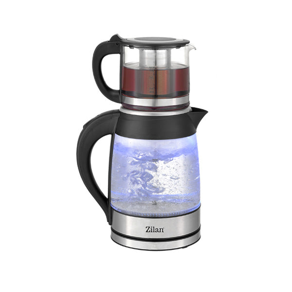 Zilan Kitchen & Dining Black/silver / Brand New / 1 Year Zilan, Tea Maker Capacity: 1.8L Kettle, 0.8L Tea Pot, 1850-2200W - ZLN4858