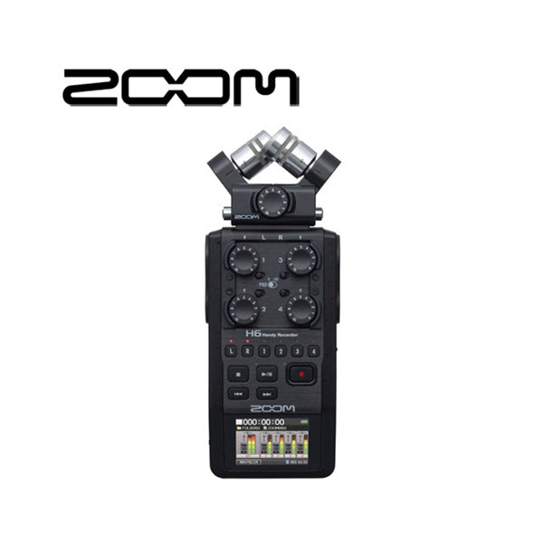 Zoom Audio Black / Brand New Zoom, H6 All Black 6-Input / 6-Track Portable Handy Recorder with Single Mic Capsule