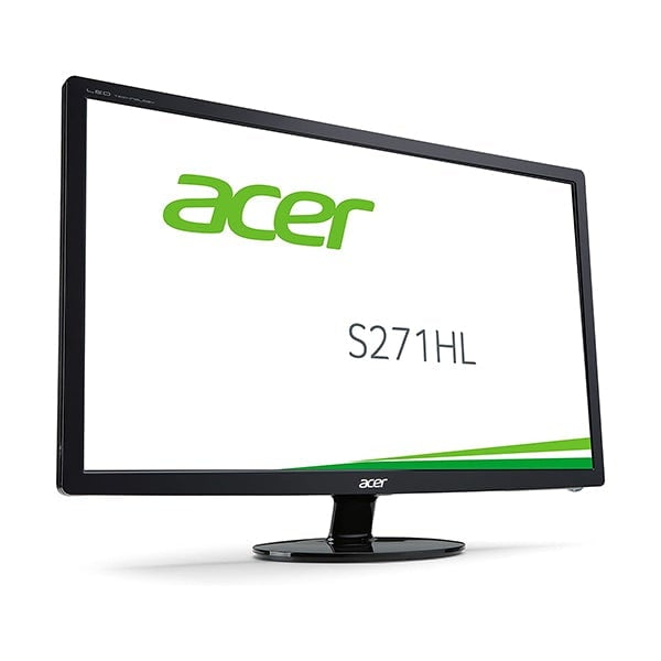 Acer Monitors Black / Brand New / 1 Year Acer S271HL 27" Widescreen Full HD Monitor (16:9, LED, 4 ms, 100M:1, ACM, 250nits, DVI, HDMI, Audio Out, Acer EcoDisplay)