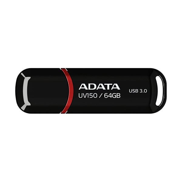 ADATA USB Flash Drives Brand New / 1 Year ADATA UV150 64GB USB 3.0 Snap-on Cap Flash Drive (AUV150-64G-RBK)