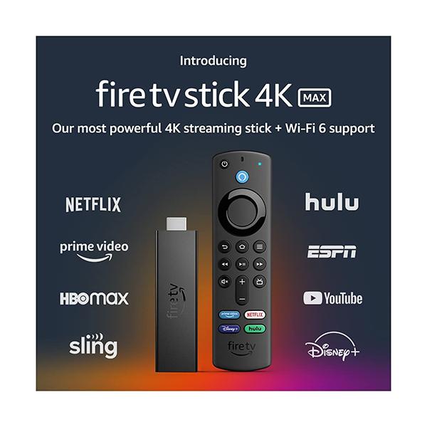 Fire TV Stick 4K MAX, Wi-Fi 6, Alexa Voice Remote (Includes TV  Controls)