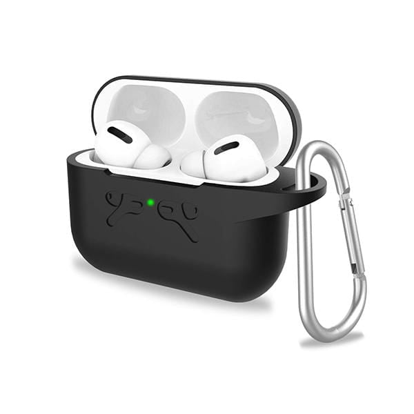 Hoko Cases & Screen Protectors Black Airpods Pro Silicone Protective Case with Anti-Lost Carabiner, Well Fits and Durable Anti-Shock