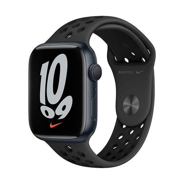 Apple Smartwatch, Smart Band & Activity Trackers Black / Brand New / 1 Year Apple Watch Nike Series 7 GPS, 45mm Aluminum Case with Nike Sport Band - Regular