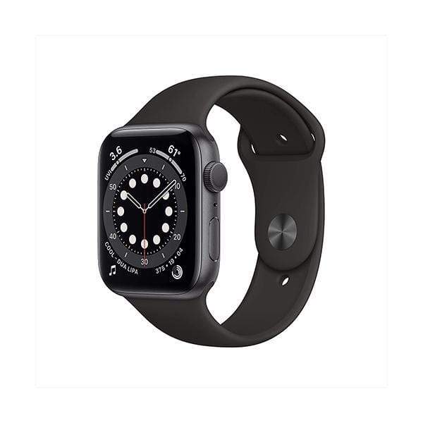 Apple Smartwatch, Smart Band & Activity Trackers Space Gray Aluminum Case with Black Sport Band / Brand New / 1 Year New Apple Watch Series 6 (GPS, 44mm)