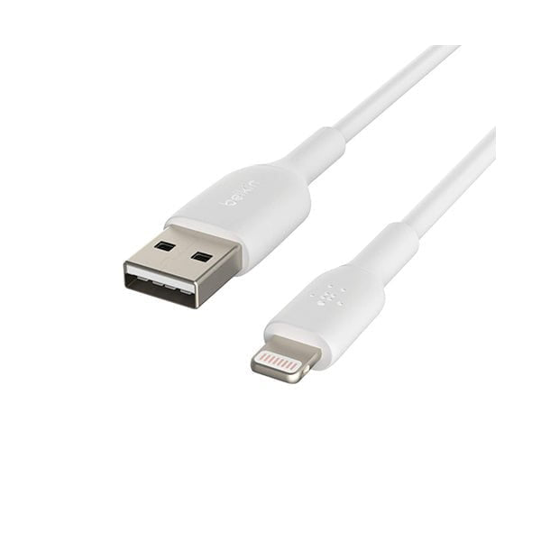 Belkin Cables White / Brand New / 1 Year Belkin, CAA001bt1MWH Lightning Cable Boost Charge Lightning to USB Cable for iPhone, iPad, AirPods MFi-Certified iPhone Charging Cable, 3ft/1m