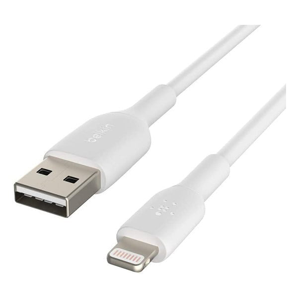 Belkin Cables White / Brand New / 1 Year Belkin, CAA001BT1MWH2PK Lightning Cable (2 Pack) Boost Charge Lightning to USB Cable for iPhone, iPad, AirPods, MFi-Certified iPhone Charging Cable, 3.3ft/1m