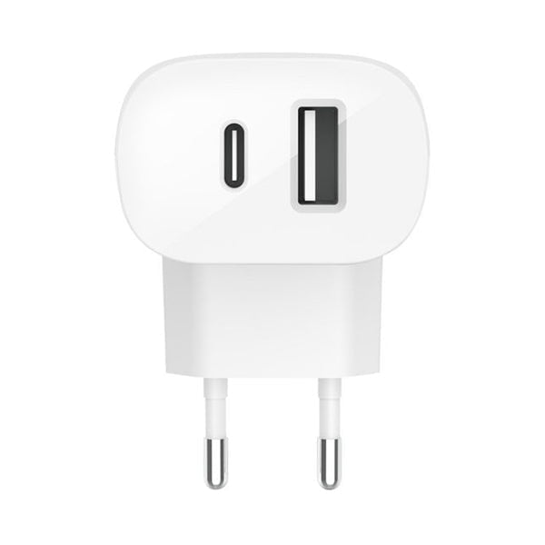 Belkin Chargers & Power Adapters White / Brand New / 1 Year Belkin, WCB007VFWH 37W Dual USB PD PPS Universal Wall Charger (25W USB-C + 12W USB-A) Fast Charge for Galaxy S21, Ultra, Plus, Note 20, iPhone 13 Series and Others