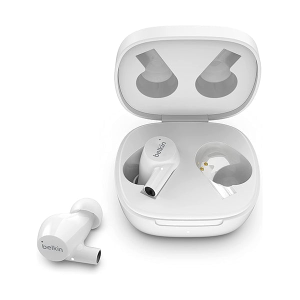 Belkin Headsets & Earphones White / Brand New / 1 Year Belkin, AUC004BTWH Wireless Earbuds, Sound Form Rise True Wireless Bluetooth 5.2  Earphones with Wireless Charging IPX5 Sweat and Water Resistant with Deep Bass for iPhone, Galaxy, Pixel and More