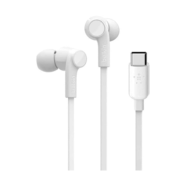 Belkin Headsets & Earphones White / Brand New / 1 Year Belkin, G3H0002BTWHT SoundForm Headphones with USB Type C Connector, in-Ear Earphones Headset with Microphone, Earbuds with Sweat and Splash Resistance for iPad Pro, Galaxy, and Other USB C Devices