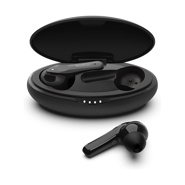 Belkin Headsets & Earphones Black / Brand New / 1 Year Belkin, PAC002BTBK-GR Wireless Earbuds, SOUND FORM Move Plus True Wireless Bluetooth Earphones with Wireless Charging Case IPX5 Certified Sweat and Water Resistant with Deep Bass for iPhones and Androids and More