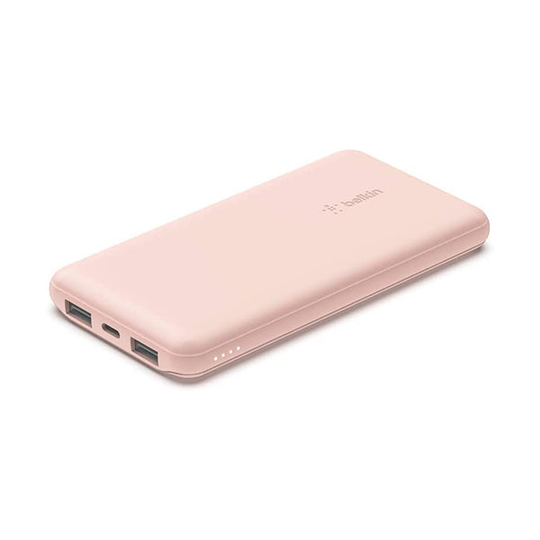 Belkin Power Banks Rose Gold / Brand New / 1 Year Belkin, BPB011BTRG USB C Portable Power Bank 10000 mAh with 1 USB C Port and 2 USB A Ports for up to 15W Charging for iPhone, Android, AirPods, iPad, and More