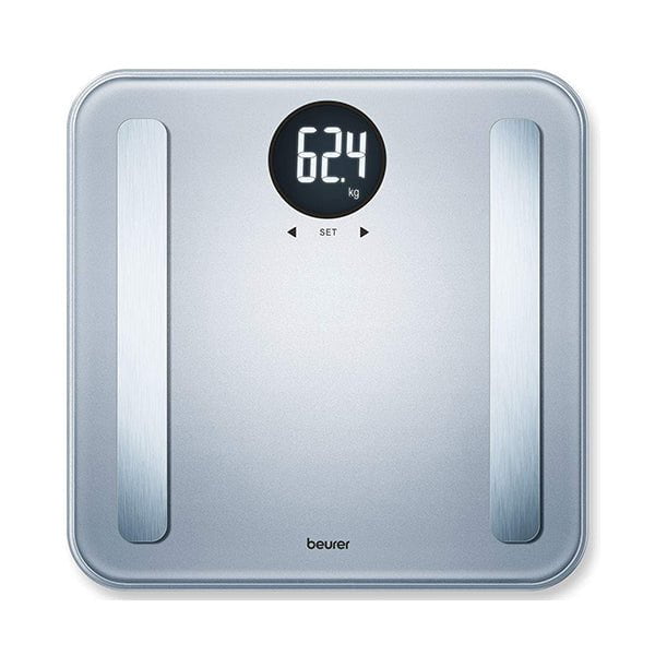 Beurer Smart Scales Silver / Brand New / 1 Year Beurer BF 198 Diagnostic Personal Scales with Body Fat Measurement, Ten User Memory and 5 Activity Levels, Load Capacity 180 kg
