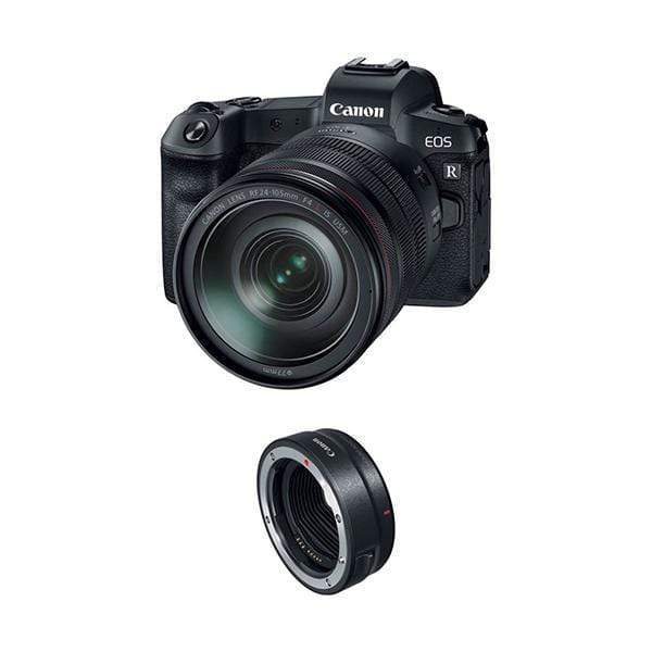 Canon EOS R Mirrorless Digital Camera (Black) + RF 24-105mm F/4L IS USM Lens + Mount Adapter EF-EOS R Kit
