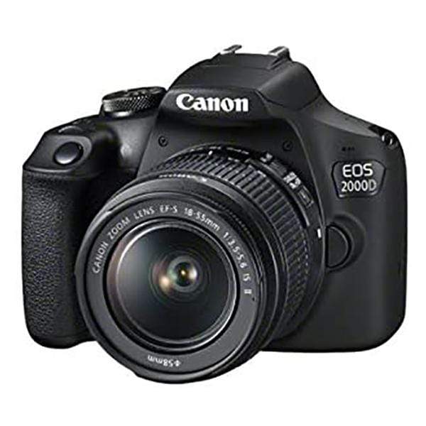 Canon EOS 2000D 24MP Digital SLR Camera (Black) + 18-55mm III Lens + 64GB Memory Card + Carry Bag + Tripod