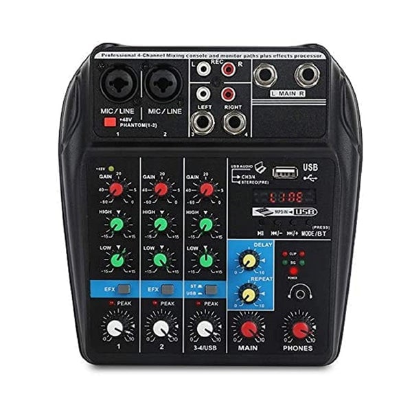 Conqueror DJ Mixer Sets Black / Brand New / 1 Year Conqueror DJ Mixer 4 Channels Mixing Console Effects Processor With Sound Card - MDJ004 AMX4
