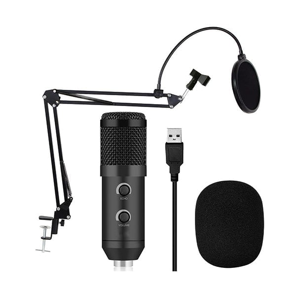 Conqueror Karaoke Sets Black / Brand New / 1 Year Conqueror Cardioid Condenser Microphone USB Table Stand Arm Holder Pop Filter Mic For Computer Karaoke PC - BM900