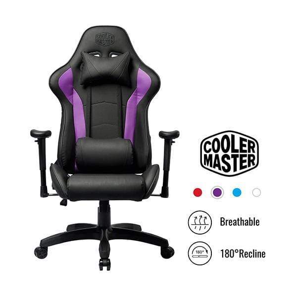 Cooler Master Gaming Chairs Purple Cooler Master Caliber R1, PC Gaming Racing Chair Ergonomic High Back Office Chair, Seat Height and Armrest Adjustment, Recliner, Cushions with Headrest and Lumbar Support