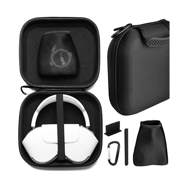 DQQ Apple AirPods Max Cases Black Smart Hard Shell Case for AirPods Max Headphones, Can Make Headphones Into Sleep Mode Immediately, Replacement Protective Hard Shell Travel Carrying Bag with Cable Storage