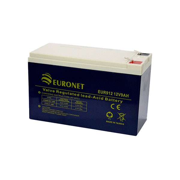 Euronet UPS Battery Black / Brand New Euronet UPS Battery 12V/9AH, Valve Regulated Lead-Acid Battery