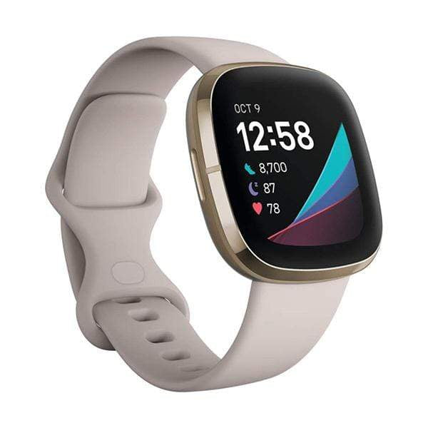 Fitbit Smartwatch, Smart Band & Activity Trackers White/Gold / Brand New / 1 Year Fitbit Sense Advanced Smartwatch with Tools for Heart Health, Stress Management & Skin Temperature Trends, One Size (S & L Bands Included)