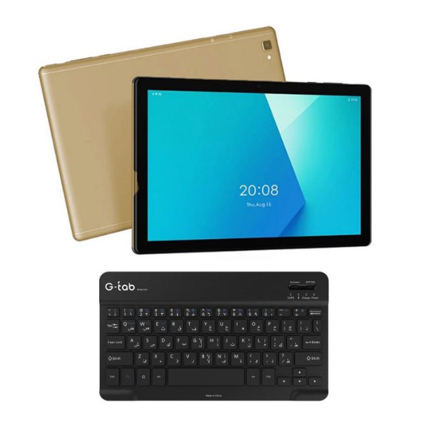 G-Tab Tablets & iPads Gold / Brand New / 1 Year G-Tab S12 2GB/32GB, 3G 10.1" IPS Display Tablet, Android 10.0 , Quad Core, Dual Cameras, 3G, Wi-Fi, Bluetooth, 6000 mAh Battery + Free Bluetooth Keyboard