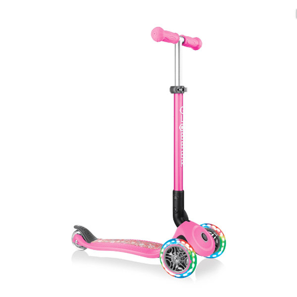 Globber Bikes, Ride-ons & Accessories Pink / Brand New Globber, Primo Foldable Height-Adjustable, Fantasy Lights, 3 Wheel Scooter, LED Wheels