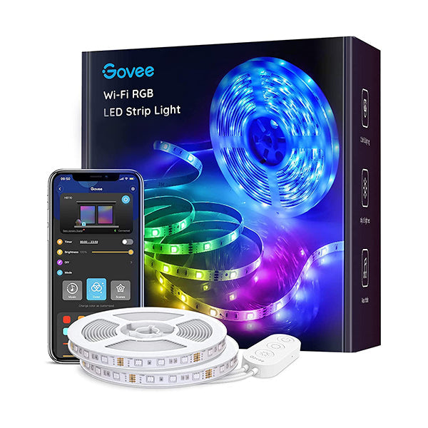 Govee Smart Lamps Brand New Govee Alexa LED Strip Lights 10m, Smart WiFi App Control, Works with Alexa and Google Assistant, Music Sync Mode, for Home TV Party, 2 Rolls of 5m [Energy Class A]