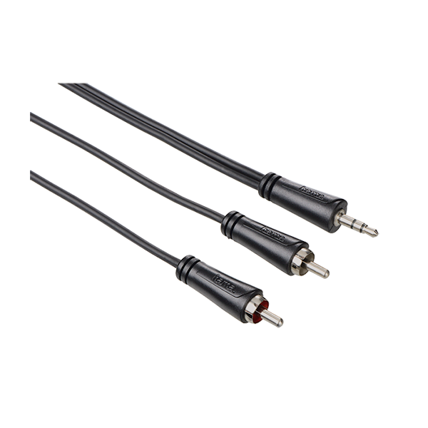 HAMA Cables Black / Brand New HAMA 122296 Audio Cable, 3.5 mm jack plug - 2 RCA plugs, stereo, 3.0 m