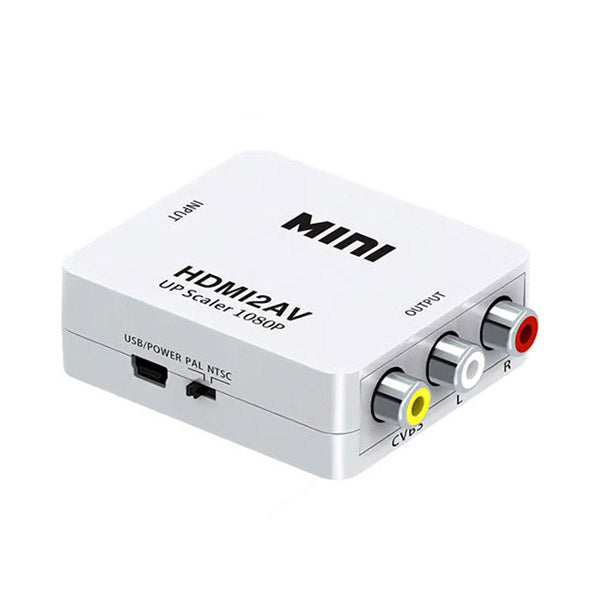 Hay-Tech White / Brand New HDMI to AV 3RCA  Video Audio Converter Adapter Supporting PAL/NTSC with USB Charge Cable - CB36
