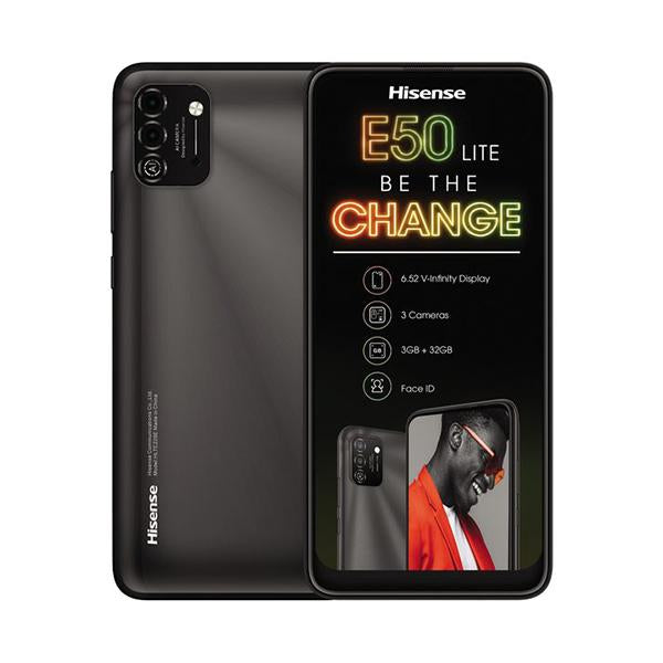 Hisense Mobile Phone Black / Brand New / 1 Year Hisense E50 Lite, 3GB/32GB, 6.52″ Display, Octa-core, Dual Rear Cam 13MP + 2MP, Selphie Cam 8MP, FaceID
