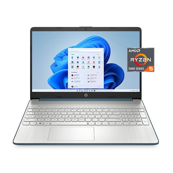 HP Laptops Spruce Blue / Brand New / 1 Year HP 15-EF2126 Laptop, 15.6” FHD Display, AMD Ryzen 5 5500U, 8GB RAM, 256GB NVMe, Integrated Graphics, Windows 10