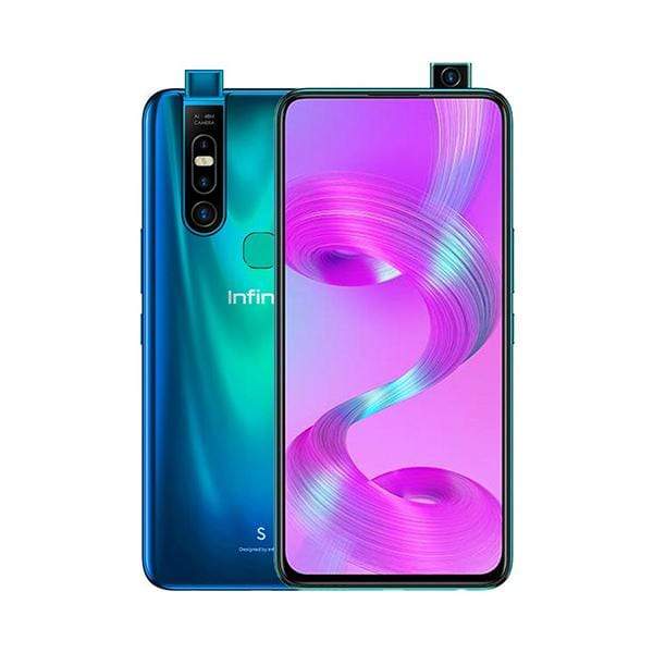 Infinix Mobile Phone Sea Blue / Brand New / 1 Year Infinix S5 Pro, 6GB/128GB, 6.53 Inch IPS LCD Screen, Octa core CPU, Rear Cam Triple 48MP + 2MP + QVGA, Selfie Cam Motorized pop-up 16 MP, Fingerprint (rear-mounted) + Free Jelly Case + Protective Film