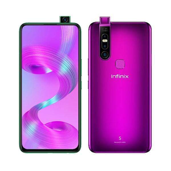 Infinix Mobile Phone Violet / Brand New / 1 Year Infinix S5 Pro, 6GB/128GB, 6.53 Inch IPS LCD Screen, Octa core CPU, Rear Cam Triple 48MP + 2MP + QVGA, Selfie Cam Motorized pop-up 16MP, Fingerprint (rear-mounted) + Free Jelly Case + Protective Film