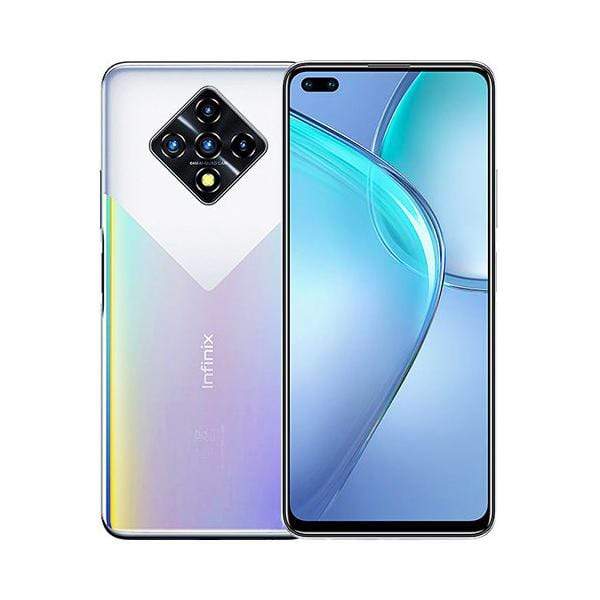 Infinix Mobile Phone Silver Diamond / Brand New / 1 Year Infinix Zero 8, 8GB/128GB, 6.85 Inch IPS LCD 90Hz, Screen, Octa core CPU, Rear Cam Quad 64MP + 8MP + 2MP + 2MP + Quad LED Flash, Selfie Cam Dual 48MP + 8MP, Fingerprint (side-mounted), Android 10 + Free Jelly Case + Protective Film