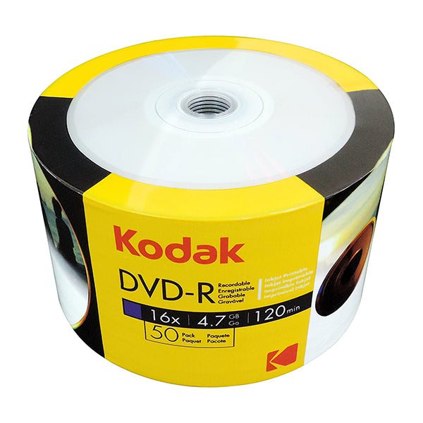 Kodak Backup Devices & Media Brand New Kodak, DVD-R Full Face Printable 16X, Pack of 50-Discs