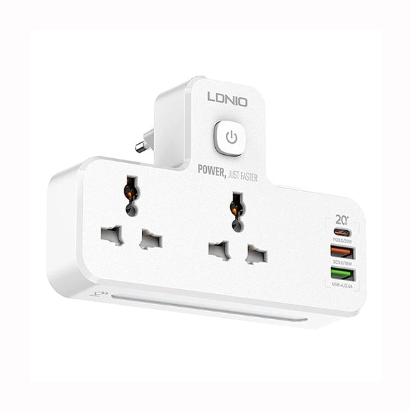 LDNIO Chargers & Power Adapters White / Brand New LDNIO SC2311 20W 3-Port USB Charger Extension Power Strip with 1 * 20W USB-C PD Power Delivery / 1 * 18W USB QC3.0/1 * USB-A Wall Charger Adapter Fast Charger for iPhone/Samsung/OnePlus/Mi/Oppo/Vivo
