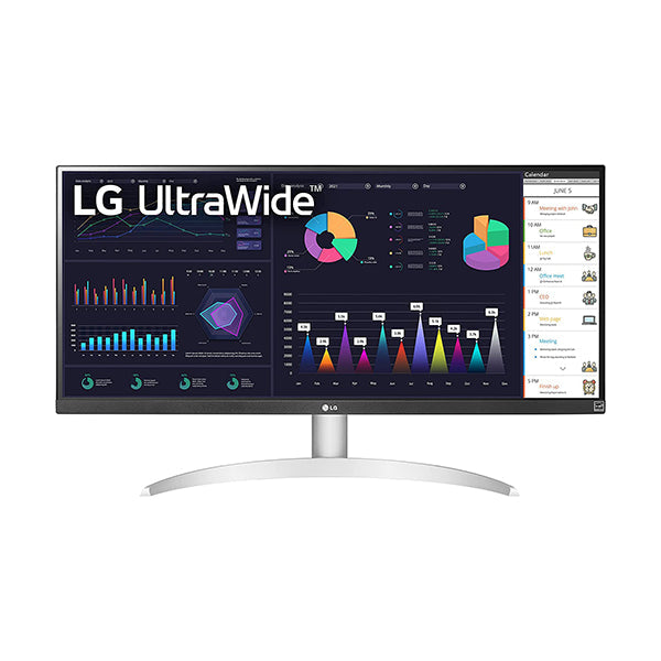 LG Monitors White / Brand New / 1 Year LG 29WQ600-W 29" 21:9 UltraWide Full HD (2560 x 1080) 100Hz IPS Monitor, with RGB 99% Color Gamut with HDR10, USB Type-C, AMD FreeSync, Built in Speakers, 3-Side Virtually Borderless Design