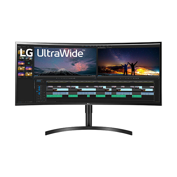 LG Monitors Black / Brand New / 1 Year LG 38WN75C-B Monitor 38" 21:9 Curved UltraWide QHD+ (3840 x 1600) IPS Display, HDR 10, sRGB 99% Color Gamut, Tilt/Height Adjustable Stand