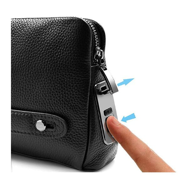 LNLJ Men Wallets Black / Brand New Anti-Theft Men's Wallets, Fingerprint Recognition Unlockr, Genuine Leather with Zipper, Exquisite Soft Leather Long Handbag, Support USB Charging