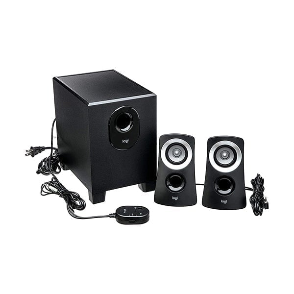 Logitech Z313 2.1 Multimedia Speaker System with Subwoofer, Full Range  Audio, 50 Watts Peak Power, Strong Bass, 3.5mm Audio Inputs,  PC/PS4/Xbox/TV/Smartphone/Tablet/Music Player - Black 