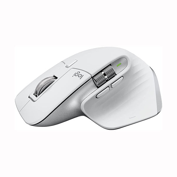 Logitech Mice Pale Grey / Brand New / 1 Year Logitech MX Master 3S - Wireless Performance Mouse with Ultra-fast Scrolling, Ergo, 8K DPI, Track on Glass, Quiet Clicks, USB-C, Bluetooth, Windows, Linux, Chrome
