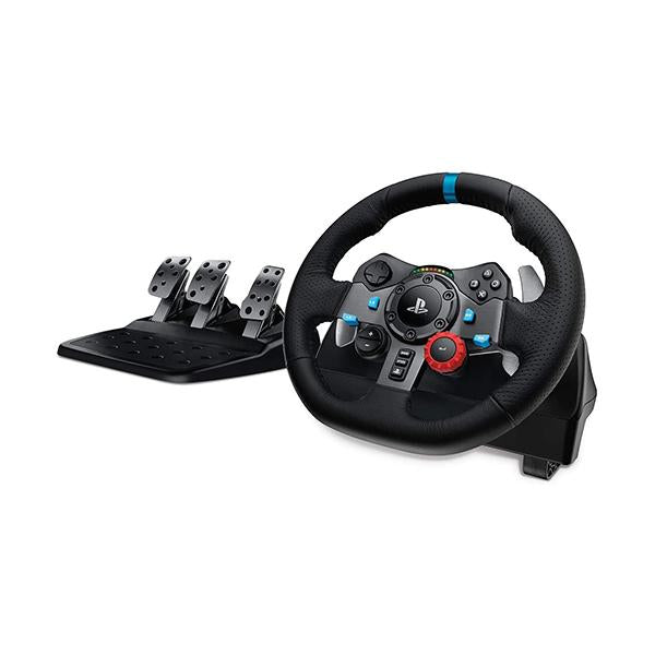 Logitech Steering Wheels Black / Brand New / 1 Year Logitech G29 Driving Force Racing Wheel and Floor Pedals, Real Force Feedback, Stainless Steel Paddle Shifters, Leather Steering Wheel Cover, Adjustable Floor Pedals, PS4/PS3/PC/Mac