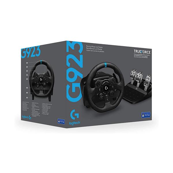 Logitech Steering Wheels Logitech G923 Racing Wheel and Pedals for PS5, PS4 and PC Featuring TRUEFORCE up to 1000 Hz Force Feedback, Responsive Pedal, Dual Clutch Launch Control, and Genuine Leather Wheel Cover